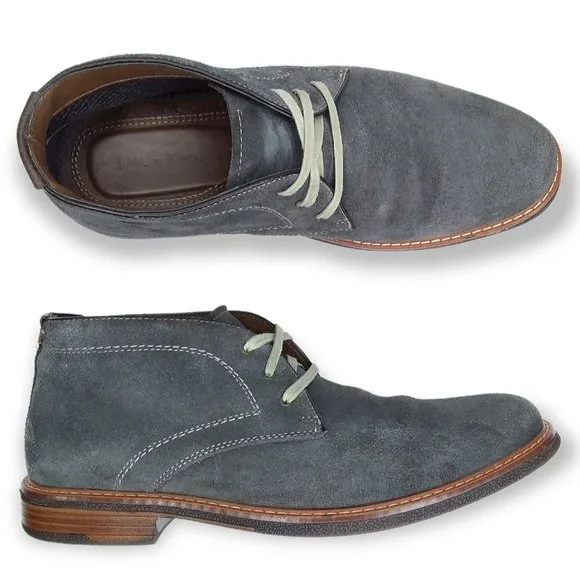 Johnson Murphy Shoes J Murphy Desert Chukka Boots Size 9m Grey Blue Suede Leather Preppy Academia Poshmark